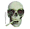 tête de mort fumant